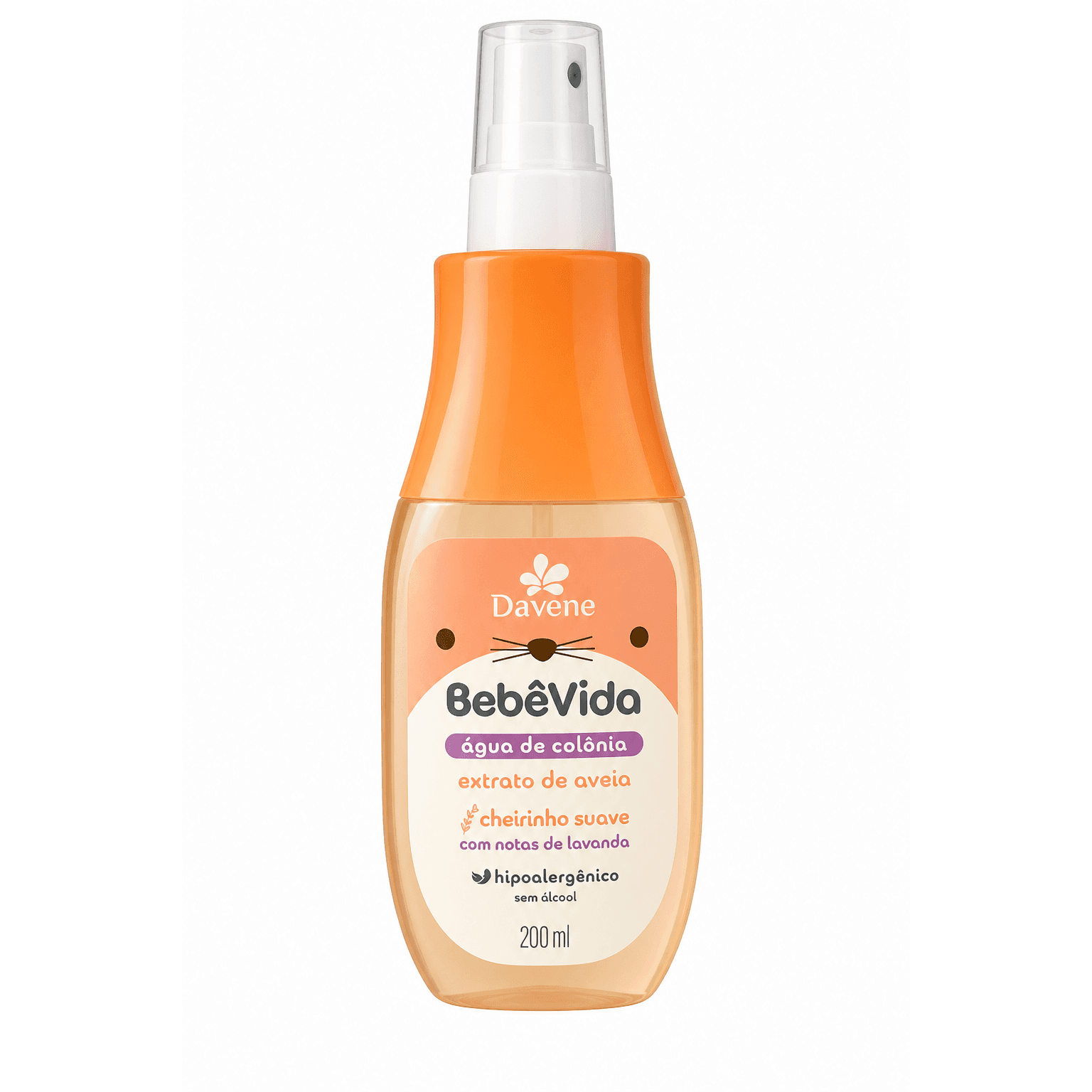 BebêVida Água de Colônia Extrato de Aveia com Notas de Lavanda 200 ml, 1
