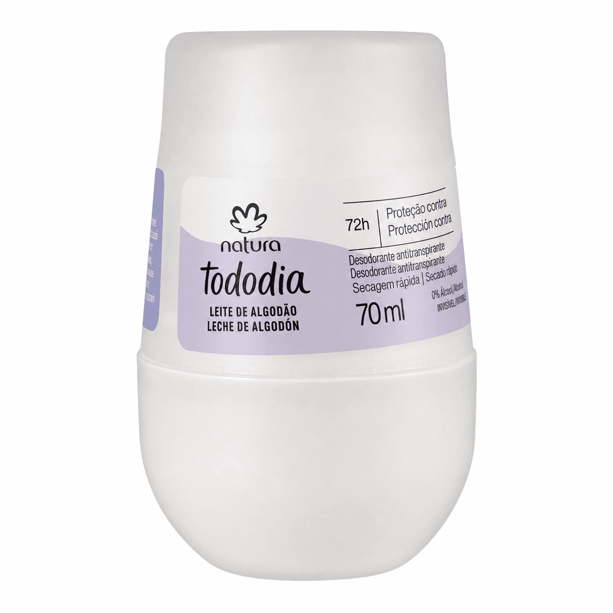 Desodorante Antitranspirante Roll-on Tododia Algodão 70ml, 1