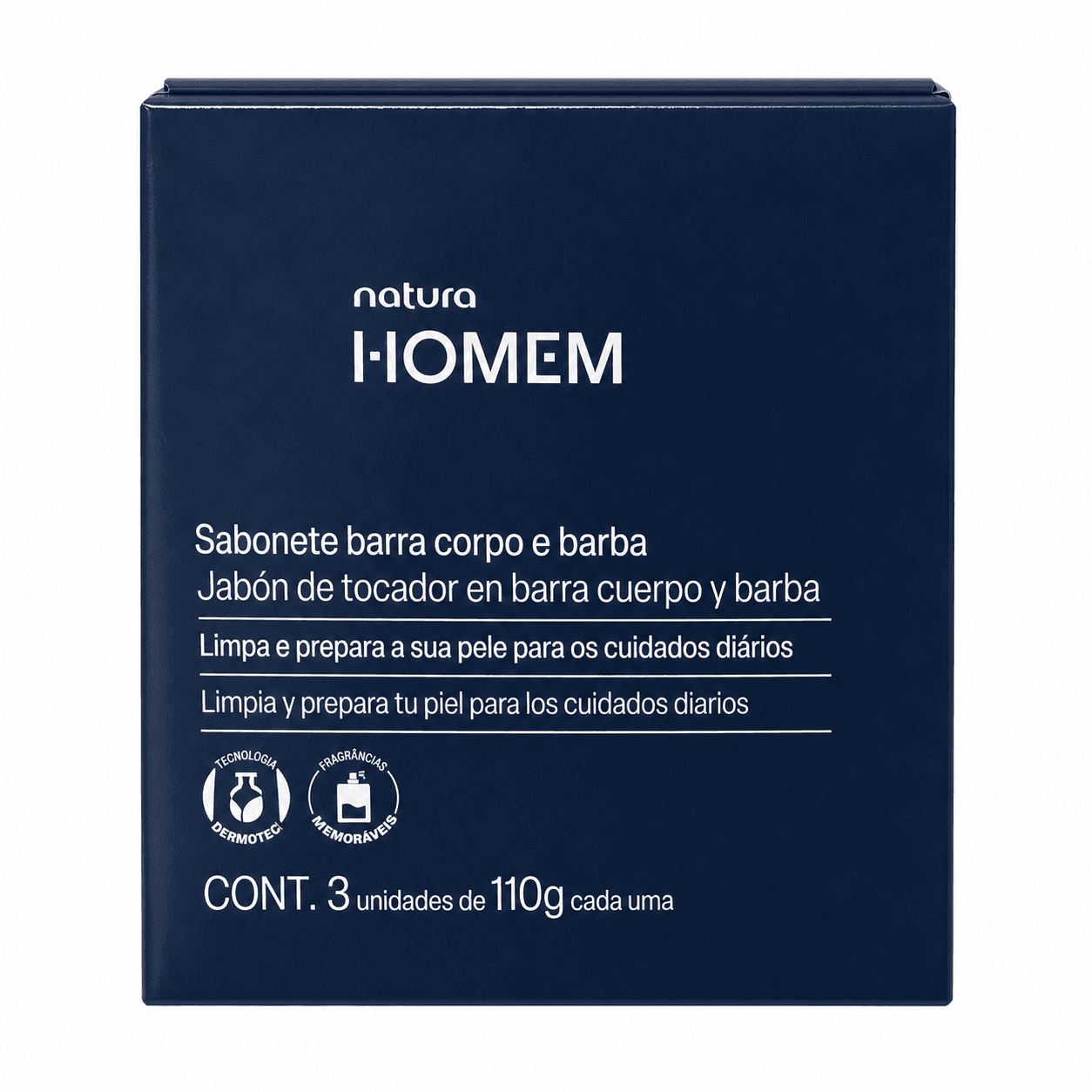 Natura Sabonete Barra Corpo e Barba Homem 3 un 110g, 1