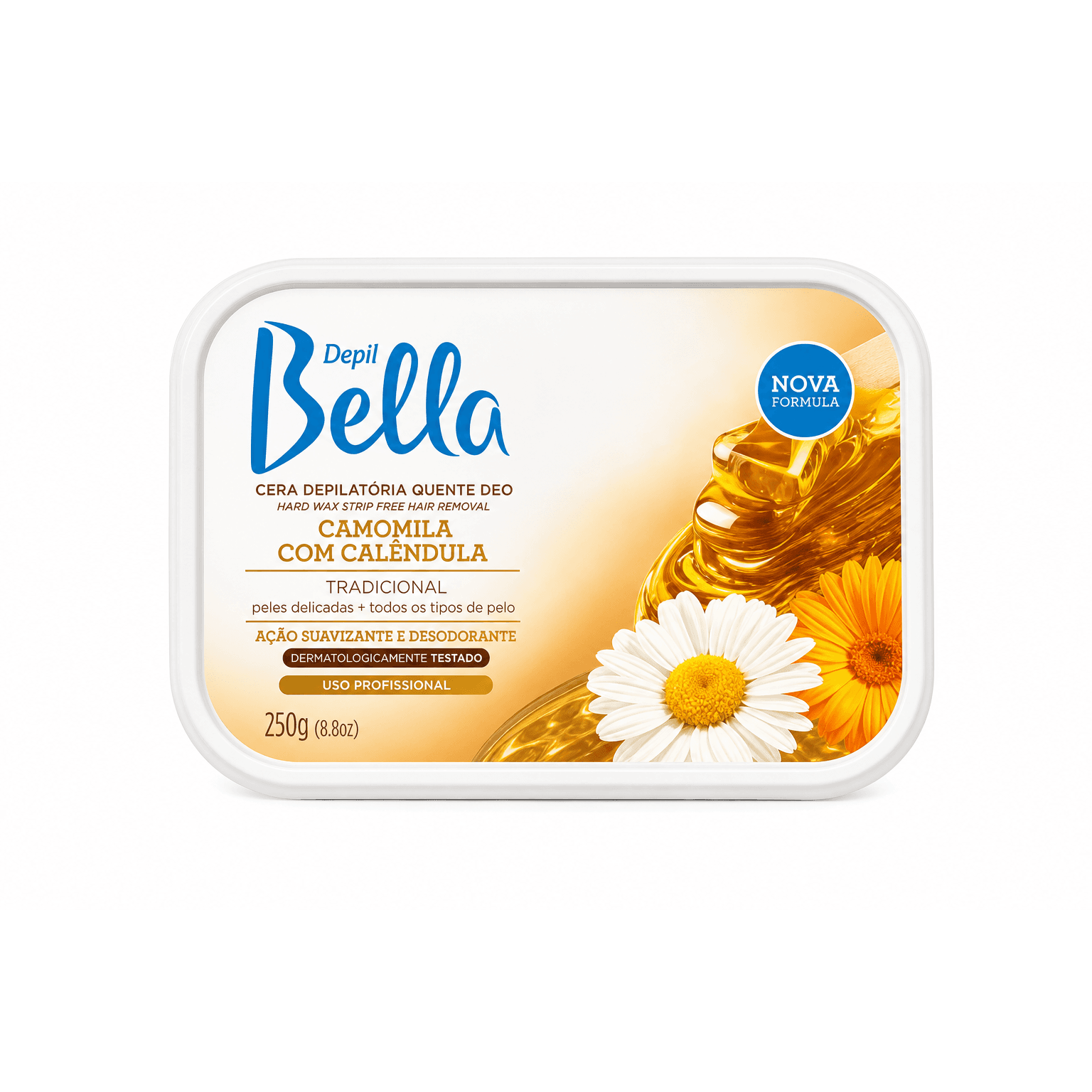 Depil Bella Cera Depilatória Quente Deo Camomila com Calêndula Tradicional 250g (8.8oz)