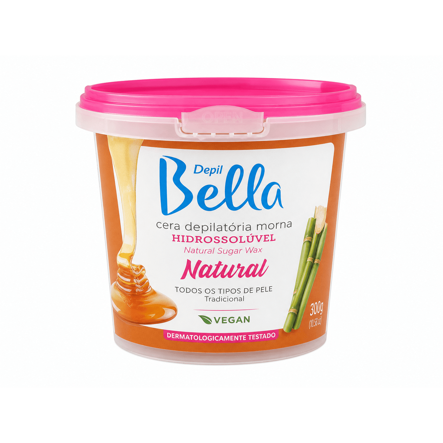 Depil Bella Cera Depilatória Morna HIDROSSOLÚVEL Natural 300g, 1