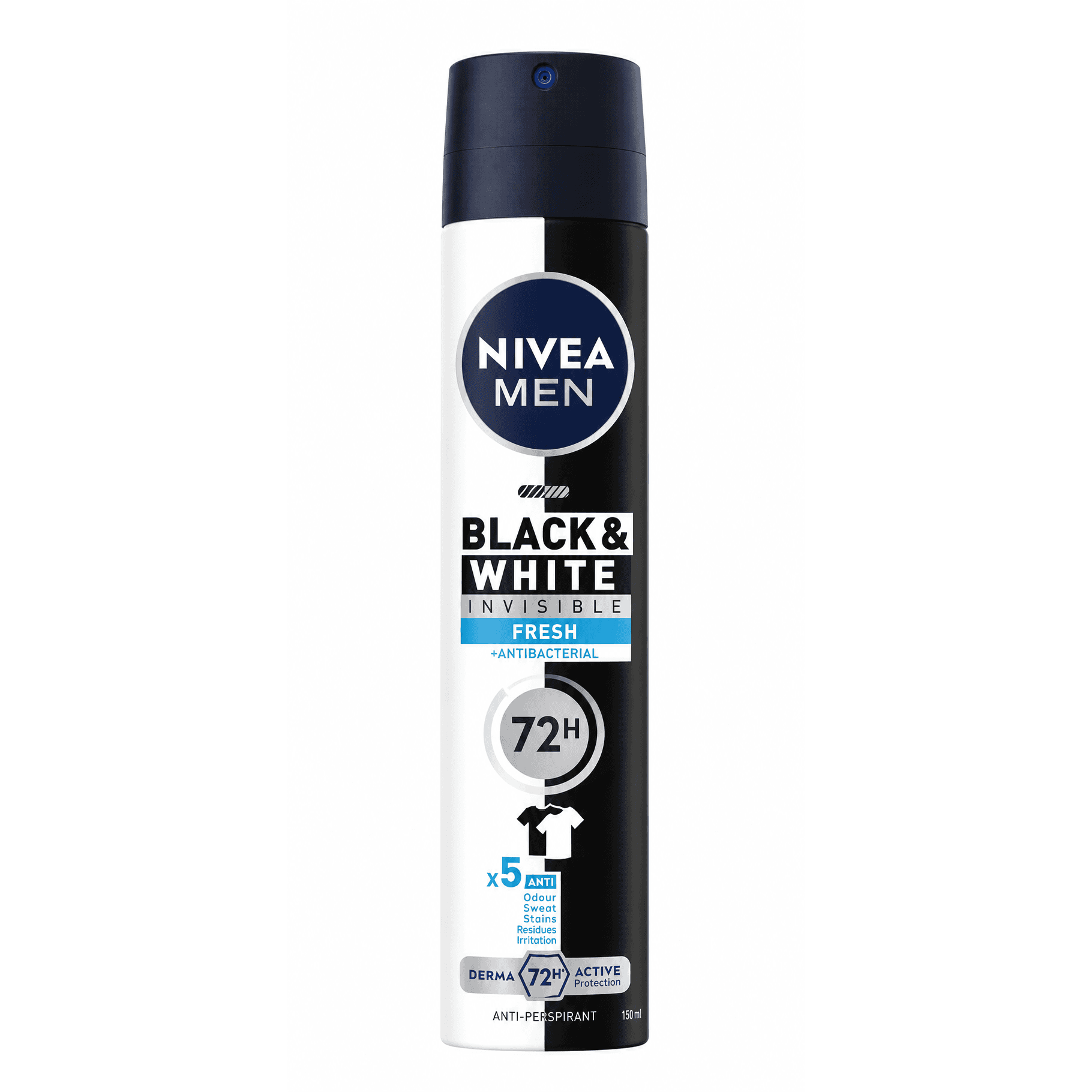Nivea Men Black & White Invisible Fresh 150ml Aerosol, 1