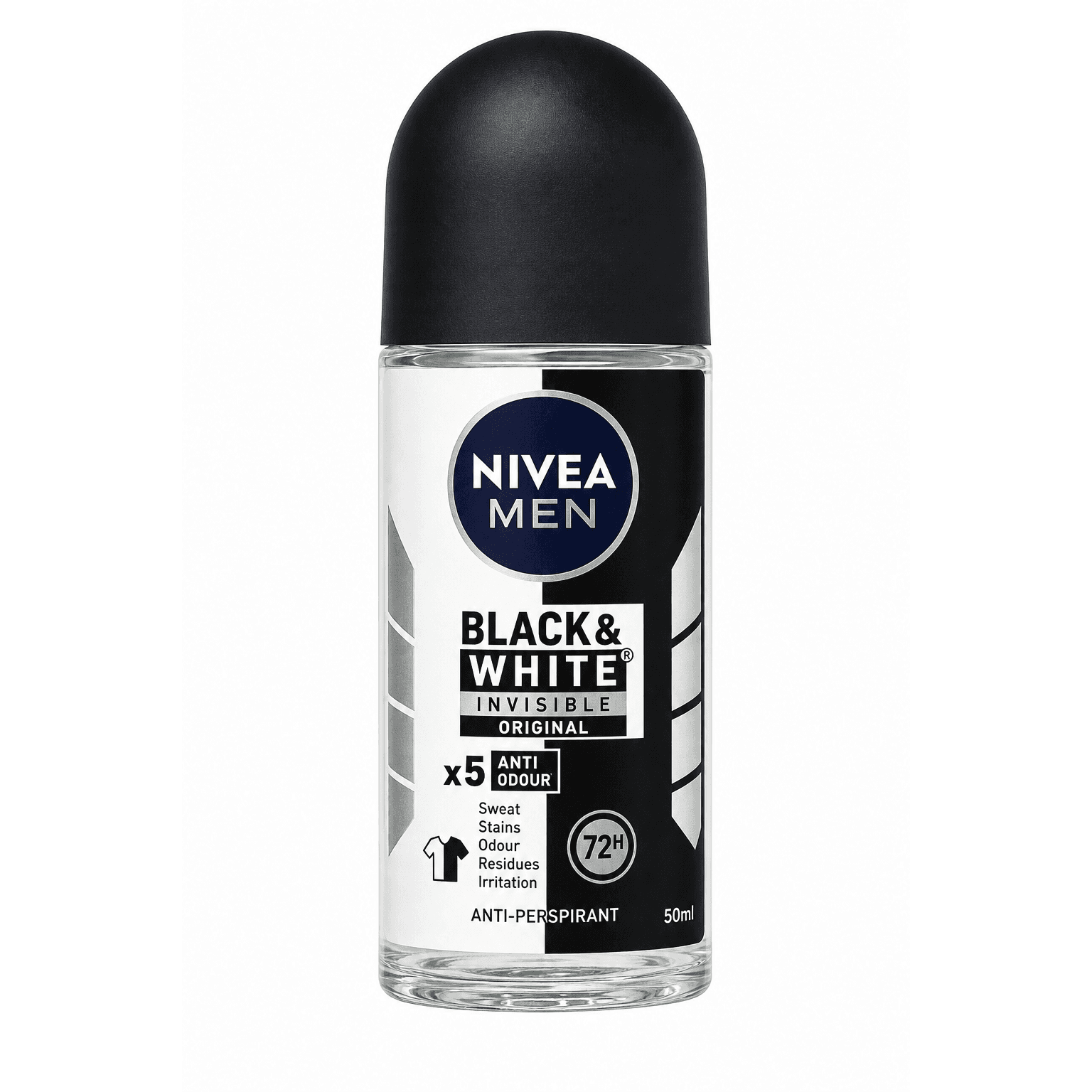 Nivea Men Black & White Invisible Original 50ml Roll-On branco, 1