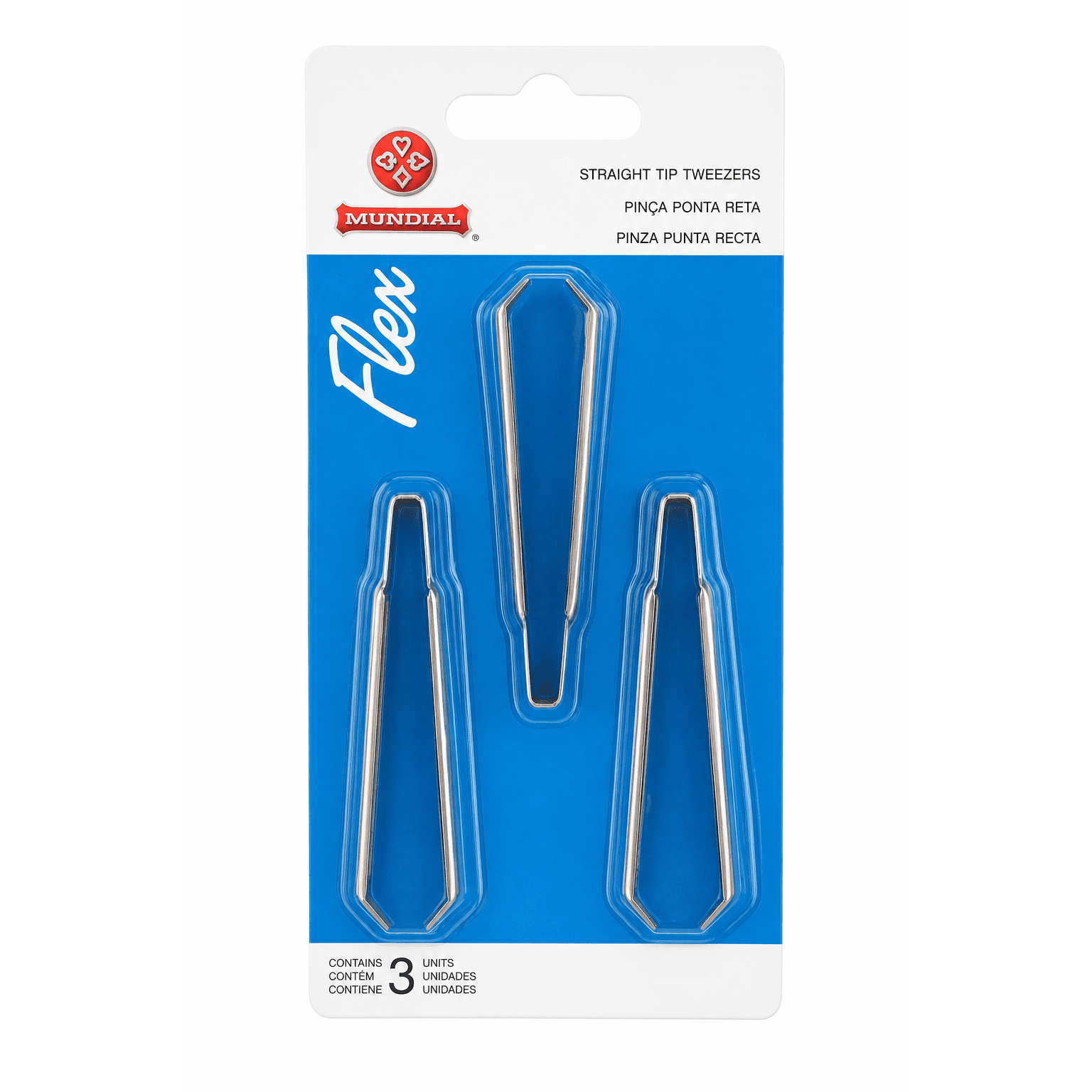 Mundial Straight Tip Tweezers Flex