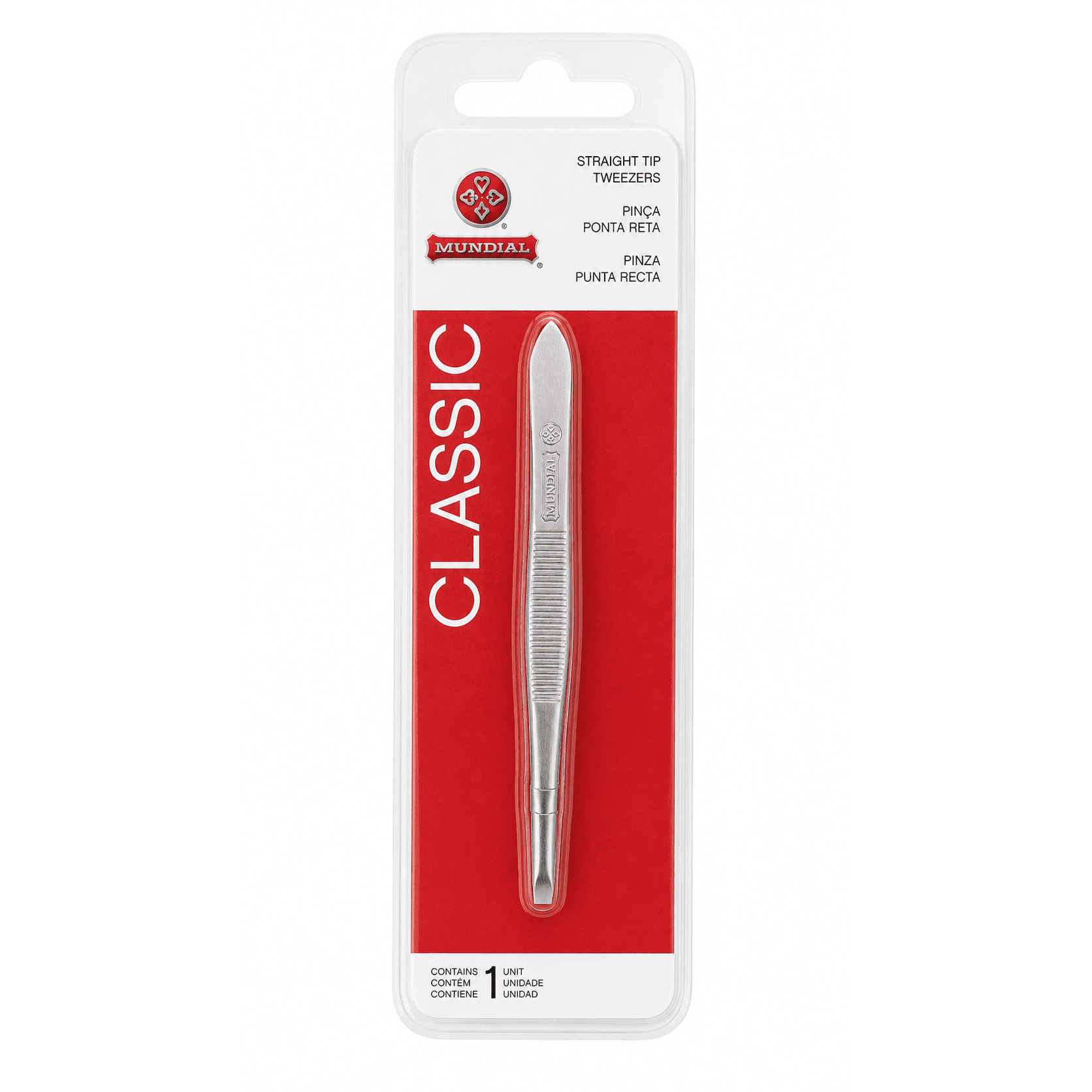 Mundial Straight Tip Tweezers Classic, 1