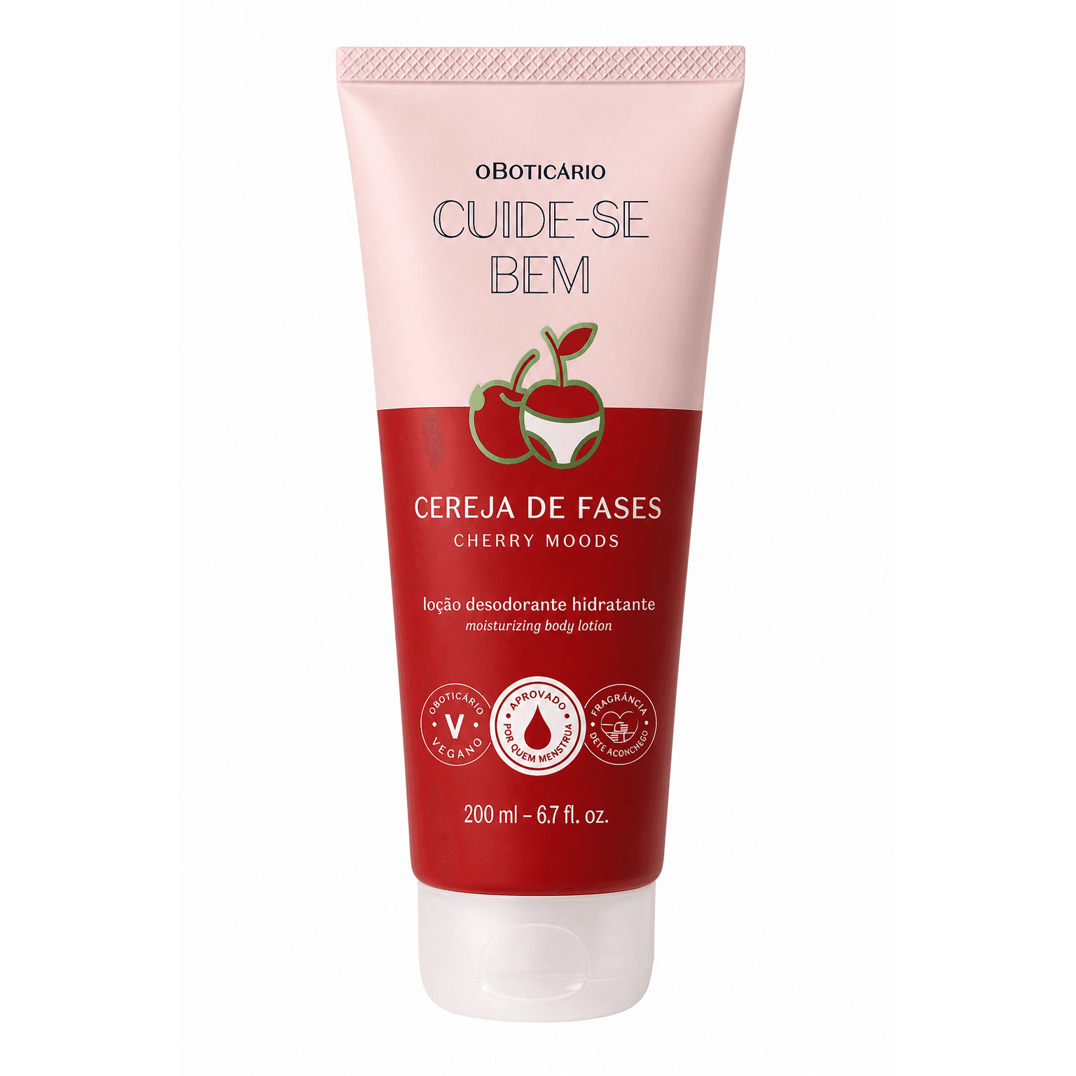 Cuide-se Bem Loção Desodorante Hidratante Cereja de Fases Cherry Moods 200ml, 1