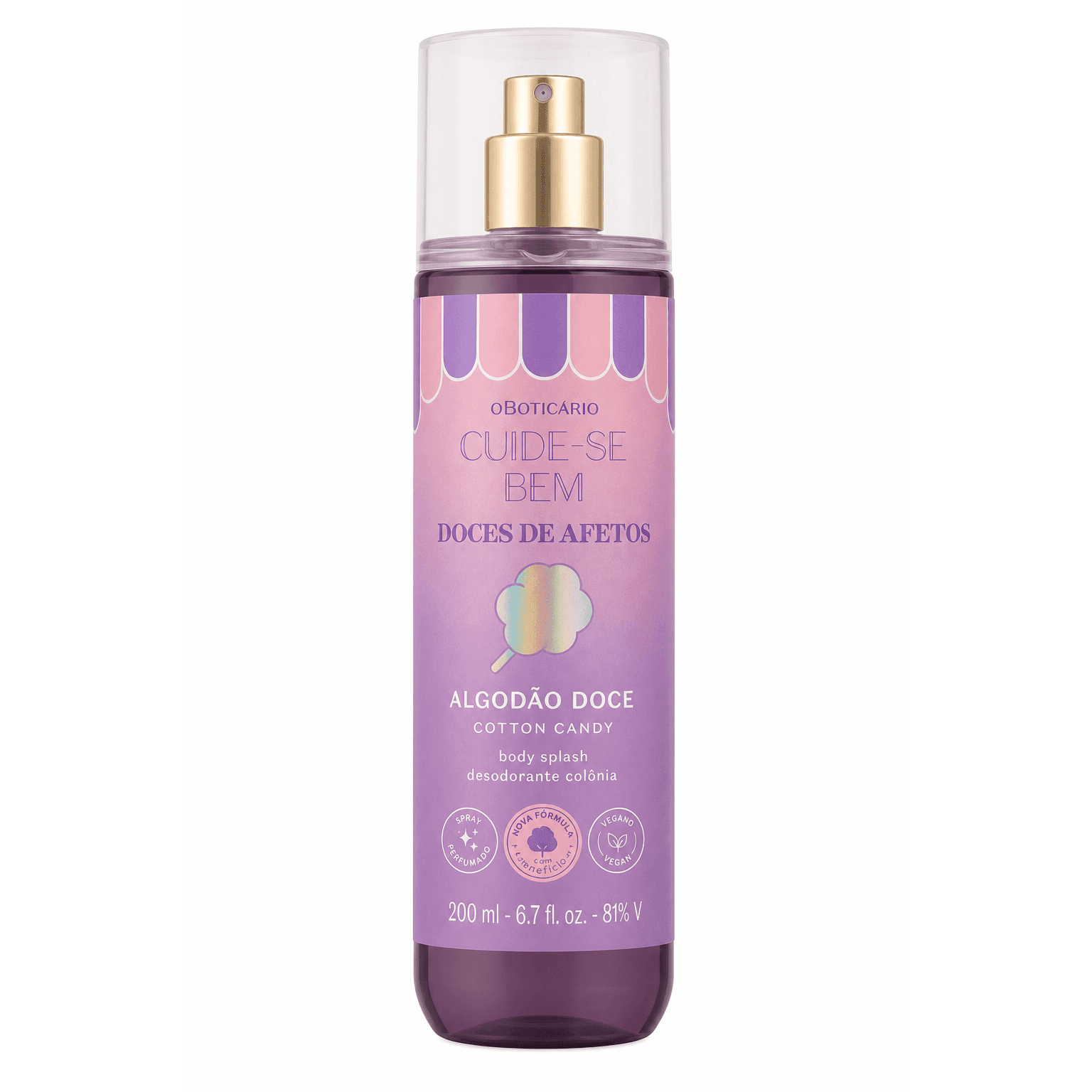 Cuide-se Bem Algodão Doce body splash 200ml, 1