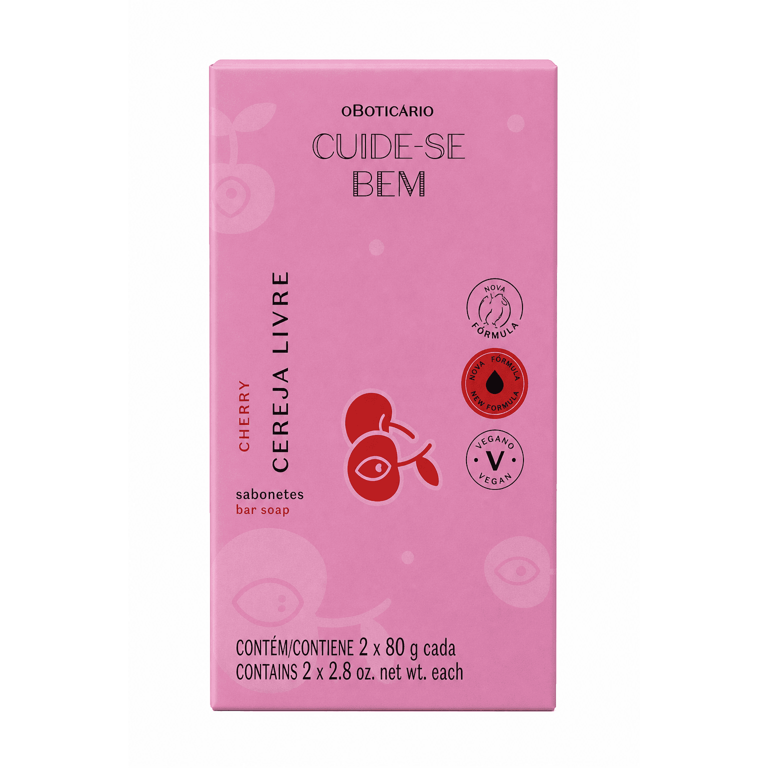 Cuide-se Bem Cereja Livre Sabonete em barra 2 x 80 g cada, 1