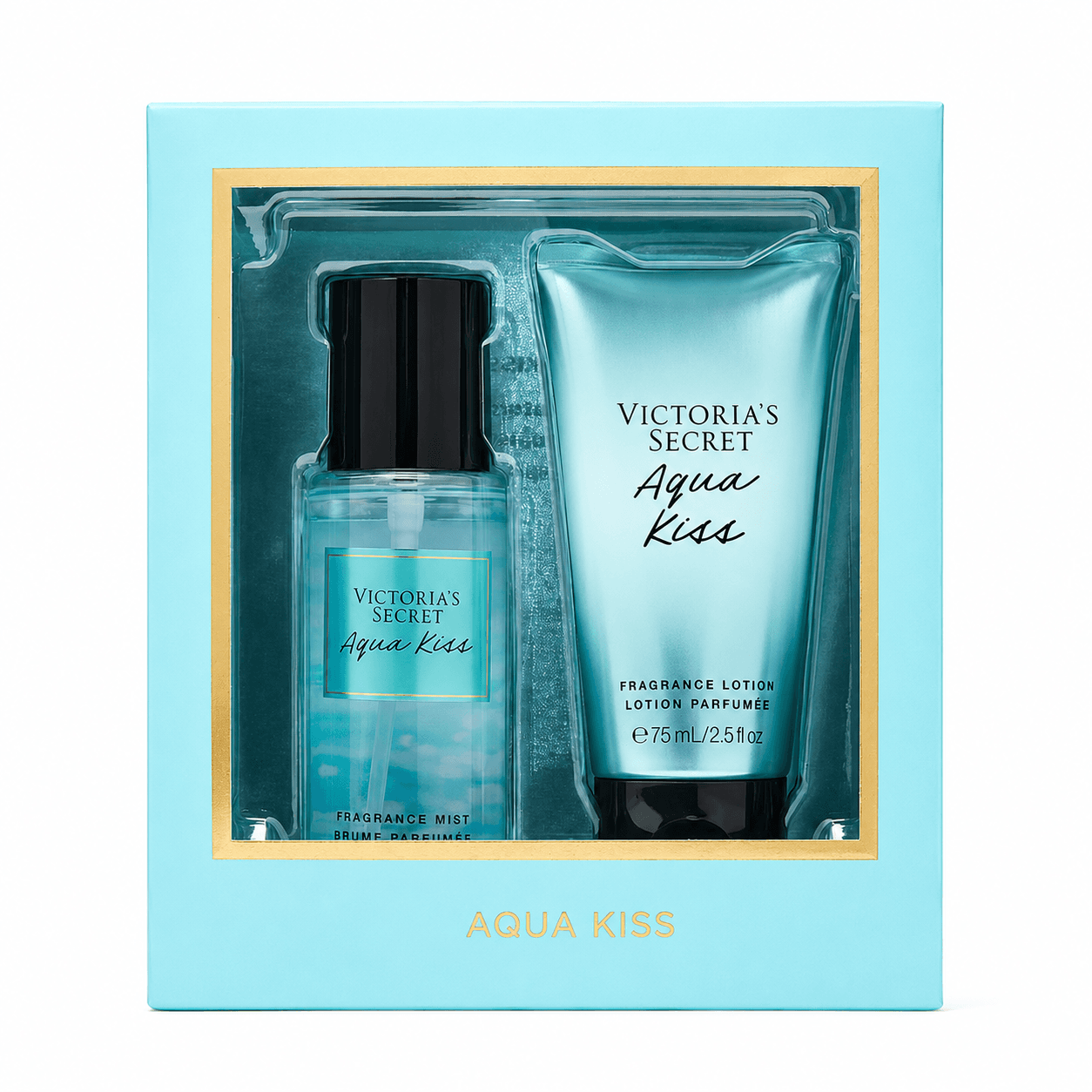 Kit Presente Aqua Kiss- Mini Body Splash 75ml & Mini Hidratante 75ml, 2