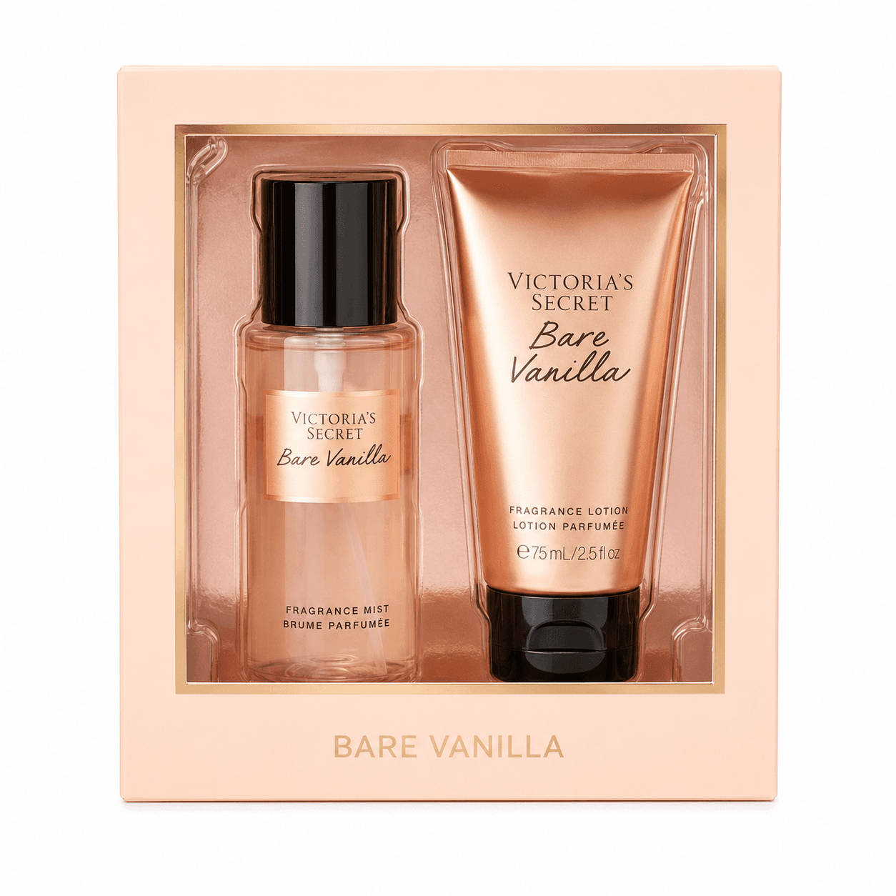 Kit Presente Bare Vanilla - Mini Body Splash 75ml & Mini Hidratante 75ml, 2
