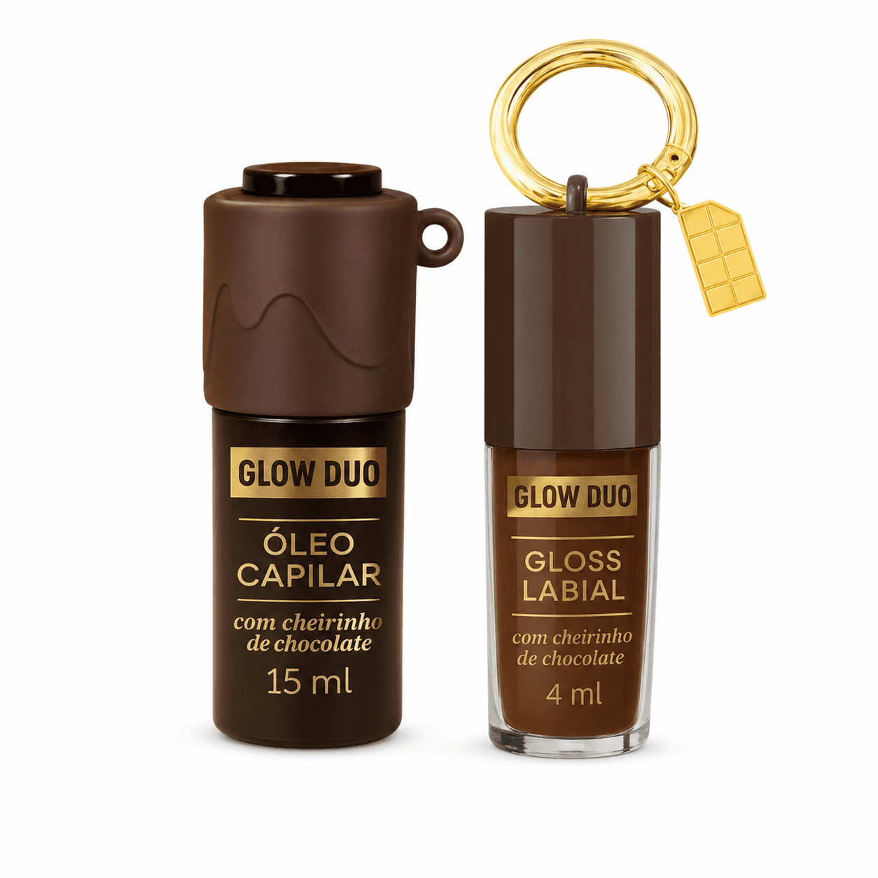 Kit Glow Duo - Óleo Capilar 15ml + Gloss Labial Chocolate 4ml, 1