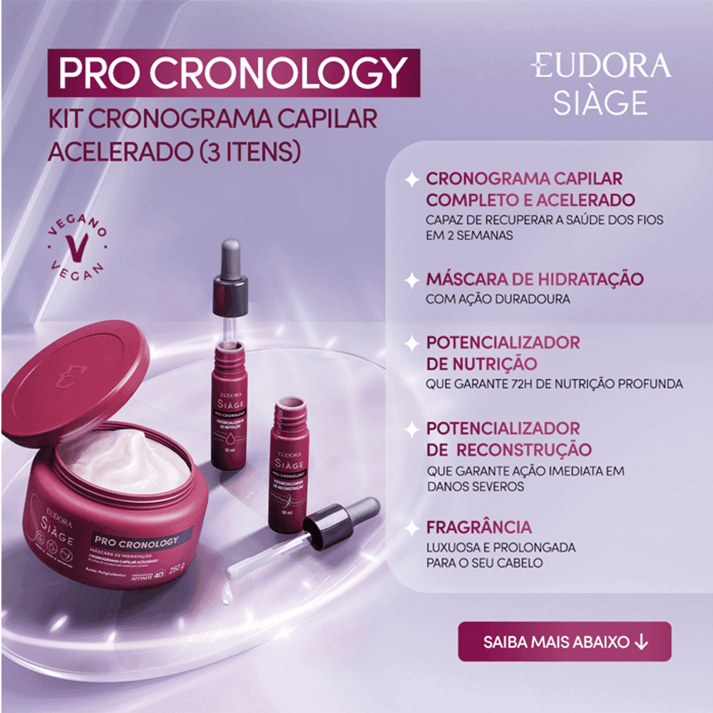 Eudora Siàge Pro Cronology Kit Máscara e Potencializadores (3 Itens), 2