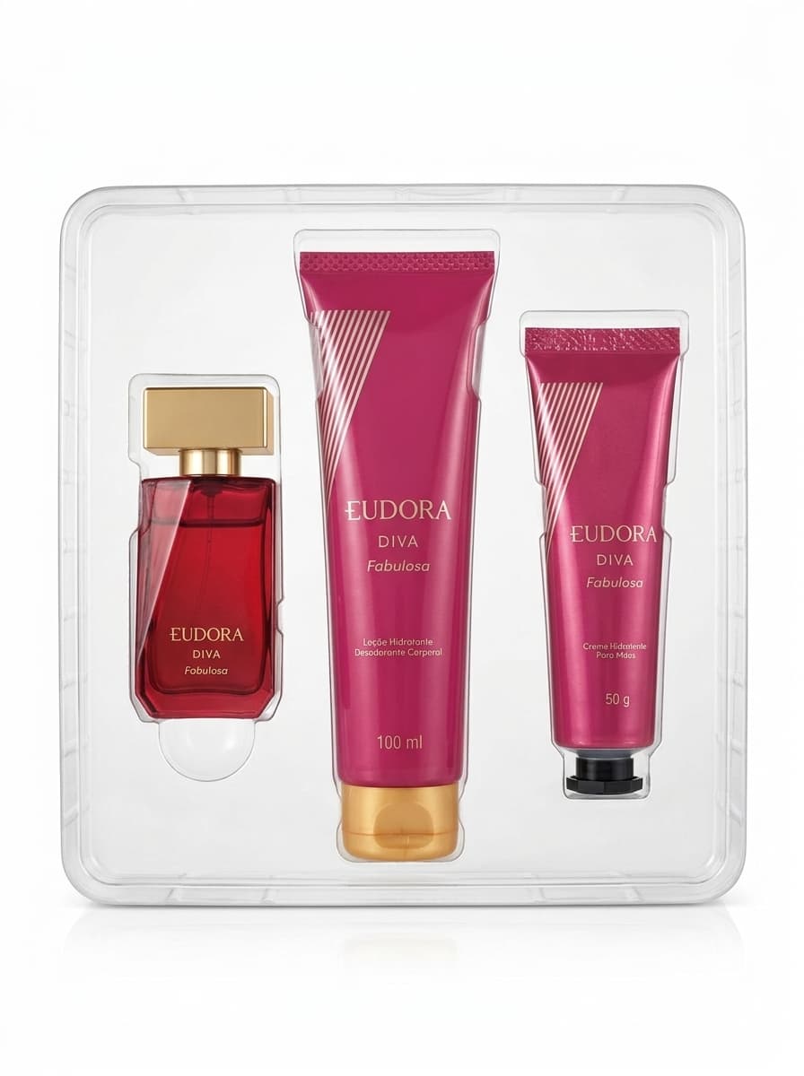 Kit Presente Eudora Diva Fabulosa (Colônia + Hidratante Corpotal + Creme p/ mãos)., 2