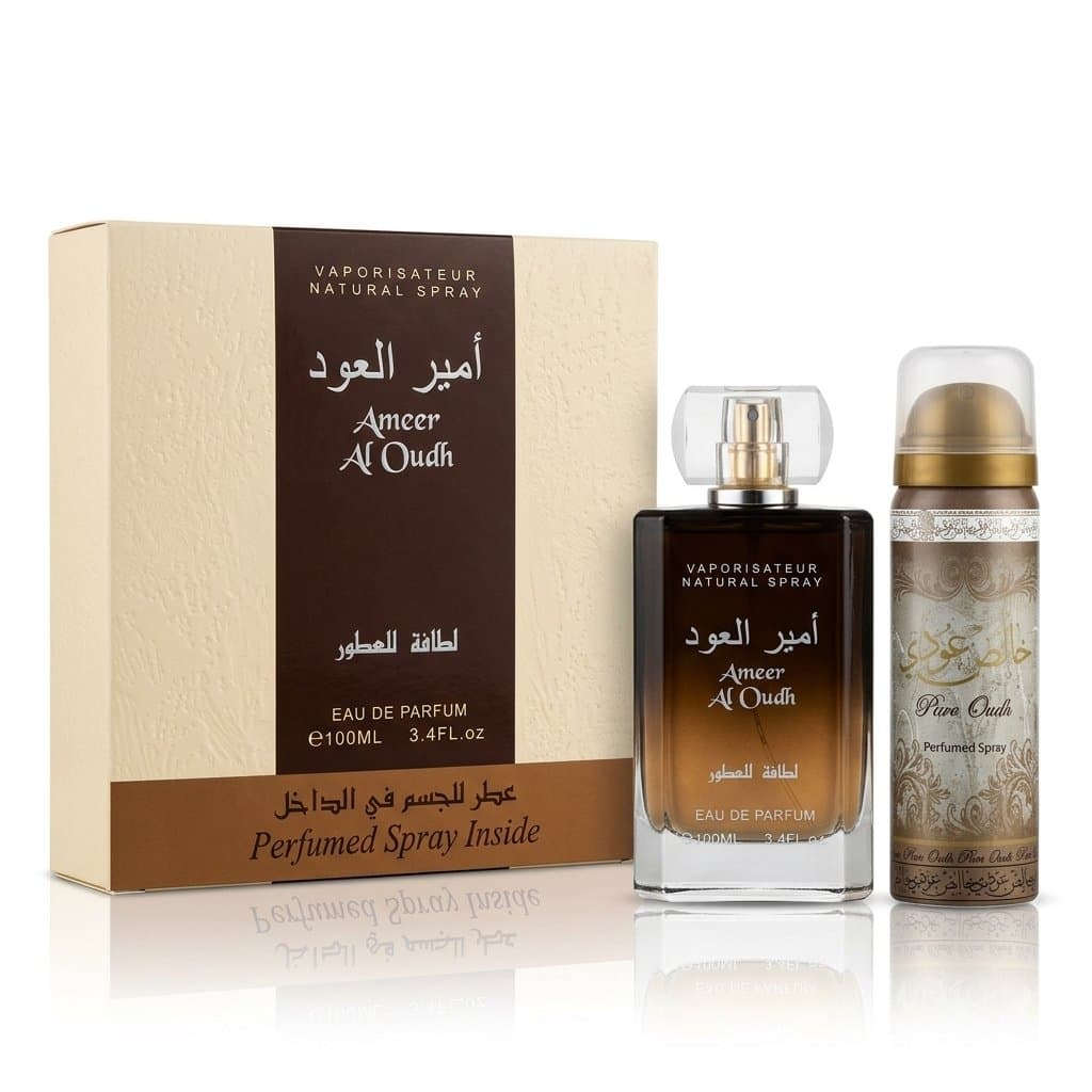 Perfume Ameer Al Oudh 100ml + Body/Desodorante Spray 50ml, 1